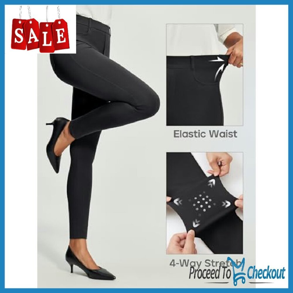 Stretchy Pull-On Work Pants with 4-Way Stretch & Tummy Control - Picture 4 of 7
